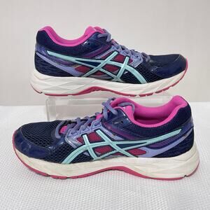 Asics Shoes Women's 7.5 Blue Purple Pink Running Sneakers Trainers Low Top Mesh